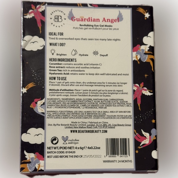NWT  Guardian Angel Revitalising Eye Gels - Black.  4 Individually Wrapped - Picture 2 of 4